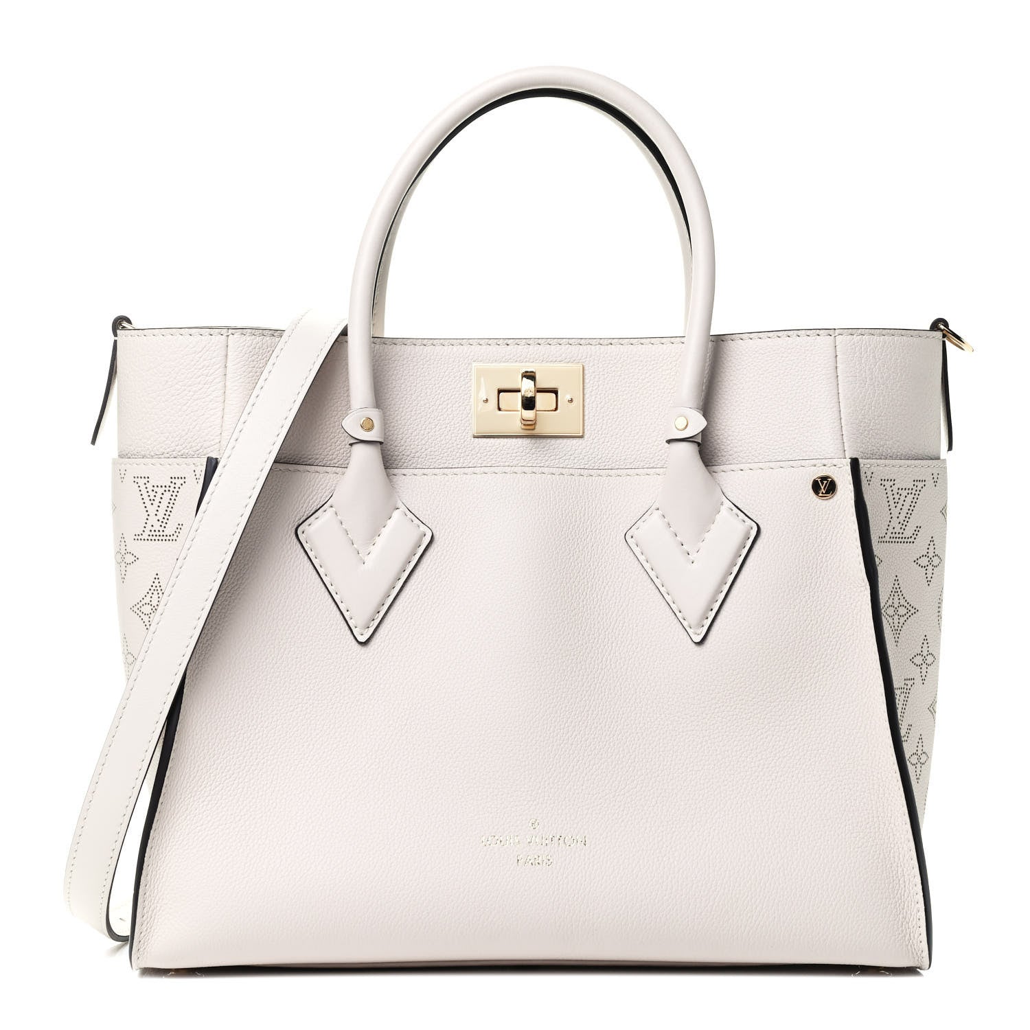 Louis Vuitton Calfskin Monogram On My Side Greige 1 of 4