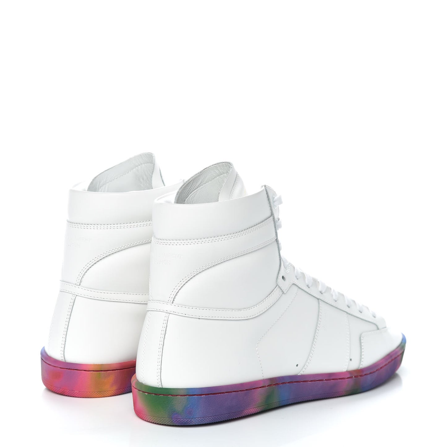 Calfskin Mens Signature Court Classic SL/10H High Top Sneakers 41.5 Off White Multicolor Tie-Dye