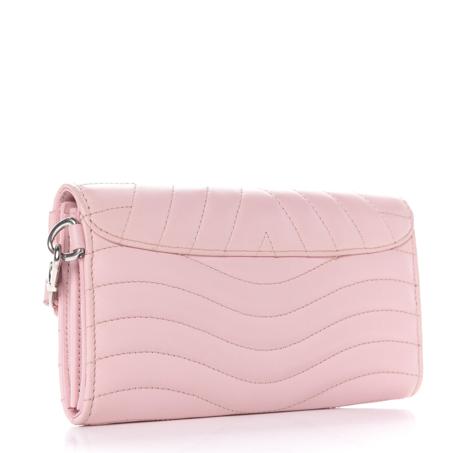 Calfskin New Wave Long Wallet Smoothie Pink