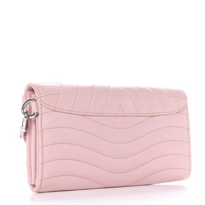 Louis Vuitton Calfskin New Wave Long Wallet Smoothie Pink 3 of 10