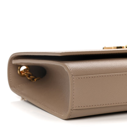 Saint Laurent Grain De Poudre Medium Monogram Kate Satchel Dark Beige 9 of 10