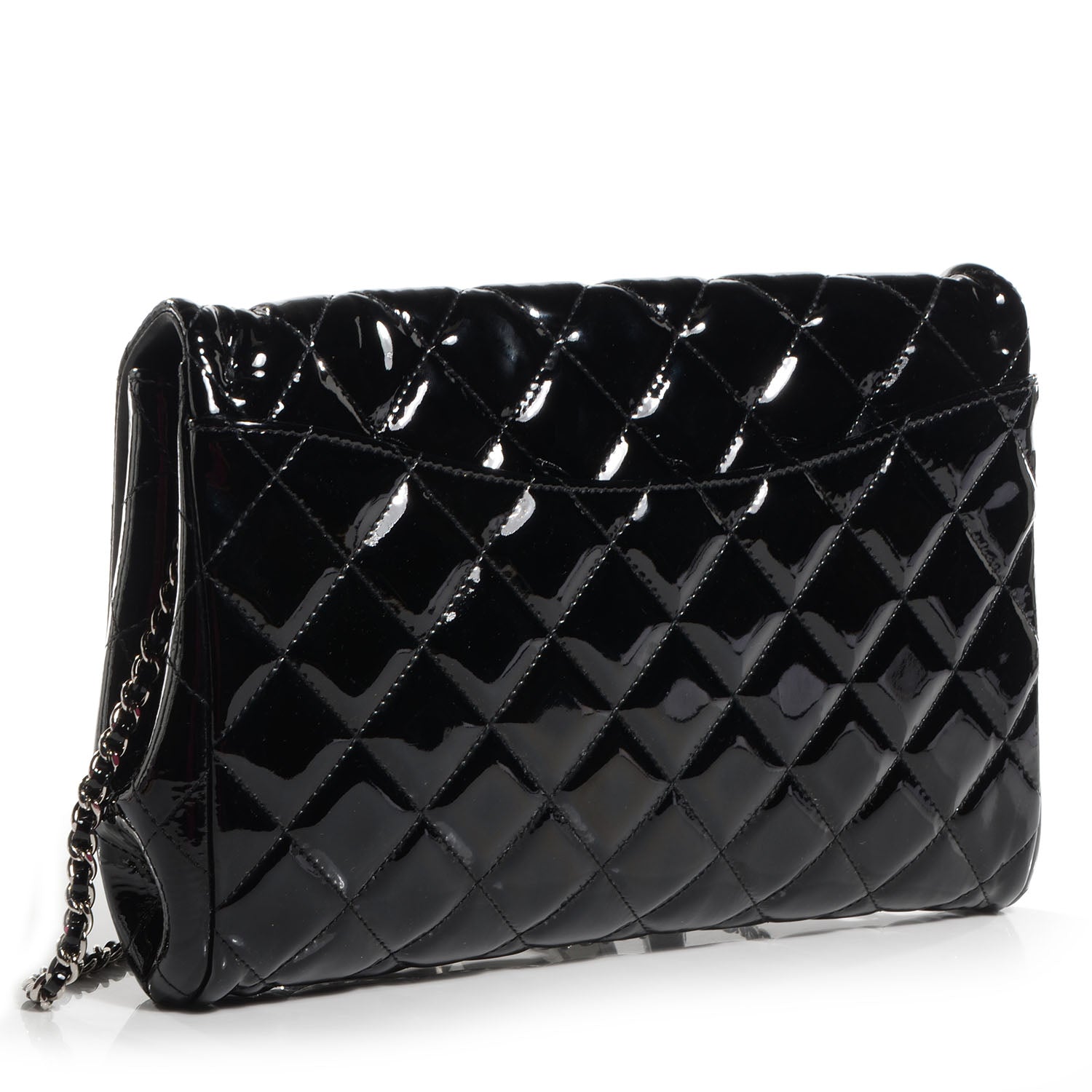 Chanel Patent Quilted Clutch Flap Black 3 of 7