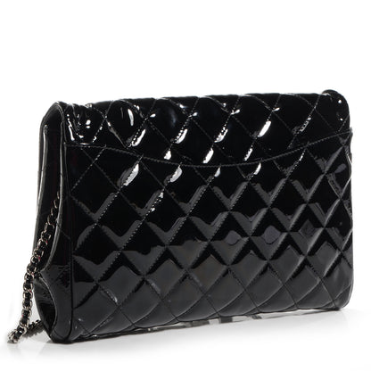 Chanel Patent Quilted Clutch Flap Black 3 of 7