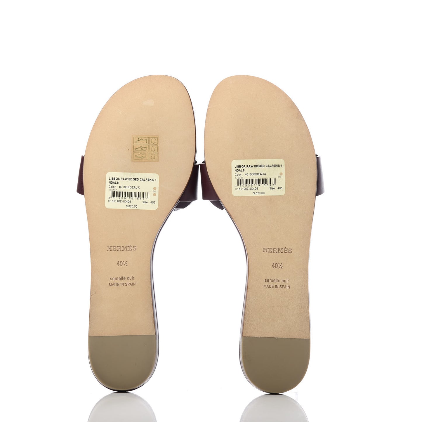 Calfskin Lisboa Sandals 40.5 Bordeaux