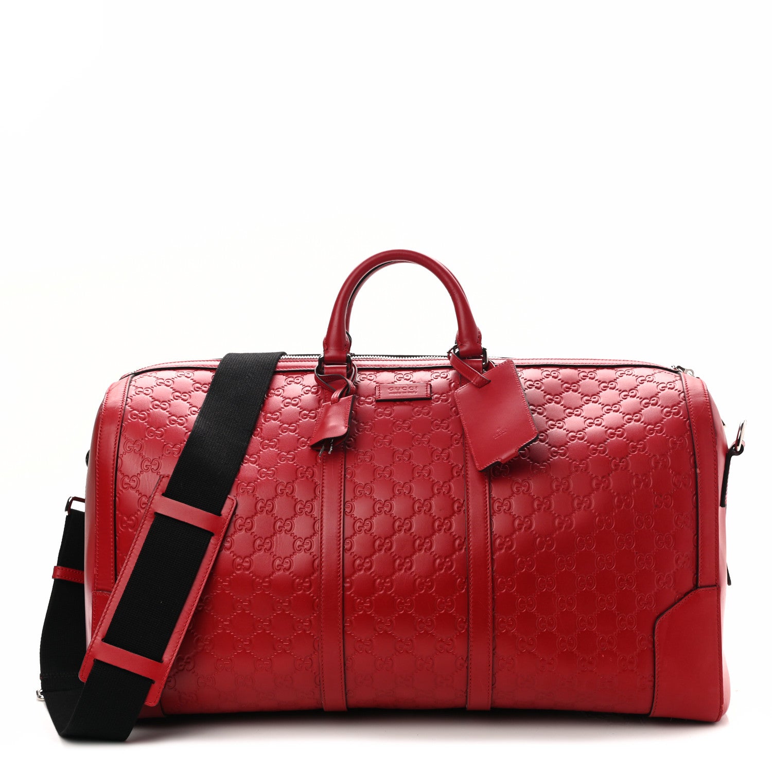 Gucci Guccissima Signature Large Duffle Hibiscus Red 1 of 10