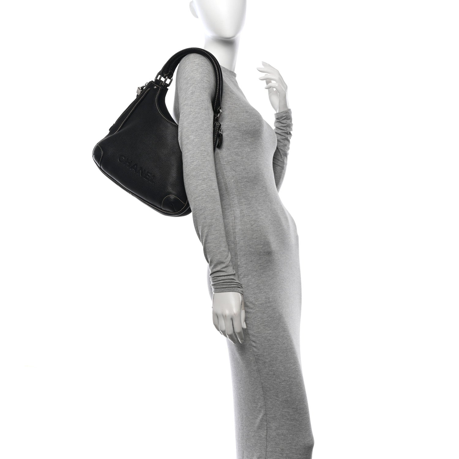 Chanel Grained Calfskin Tassel Hobo Black 2 of 15