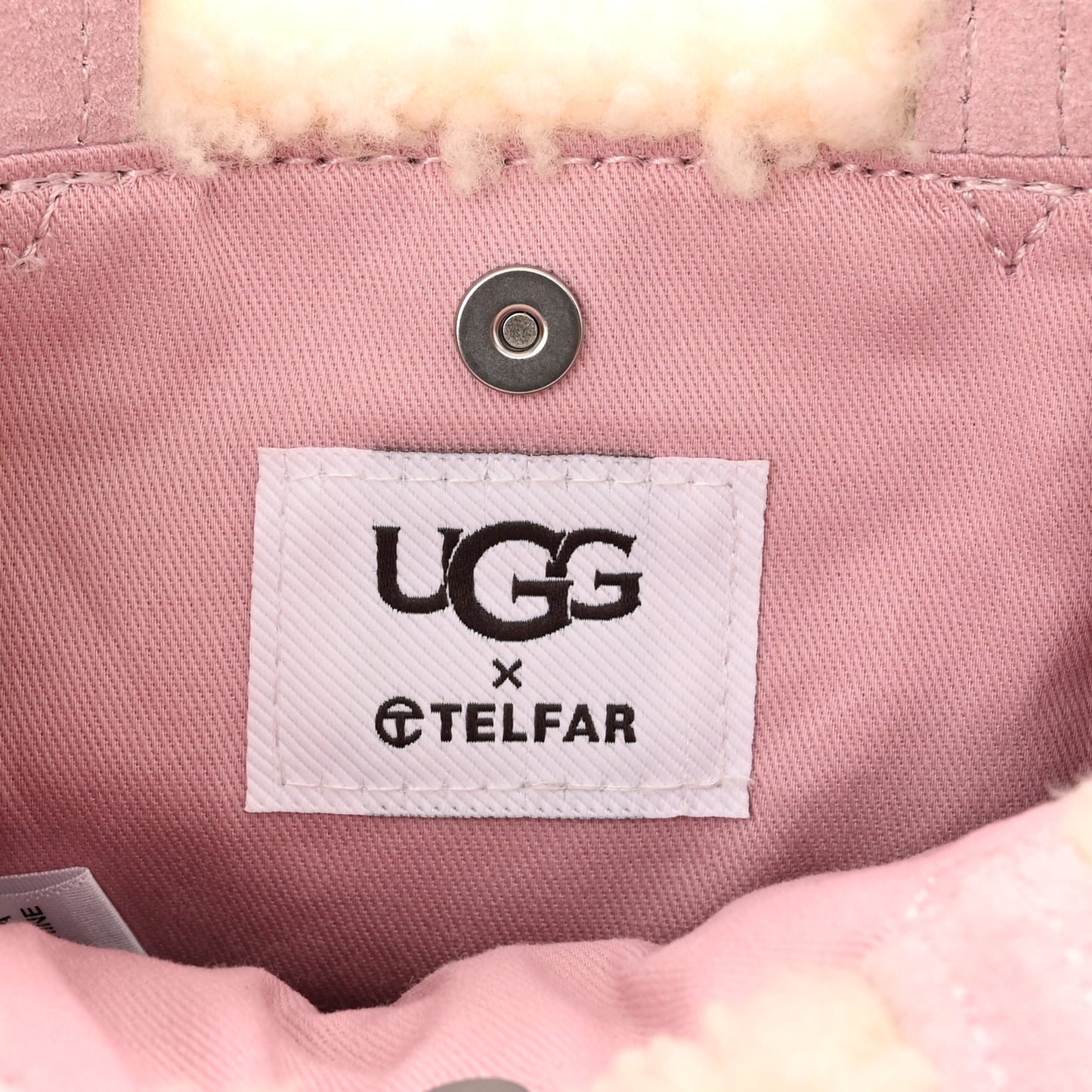X UGG Suede Shearling Small Shopping Bag Pink
