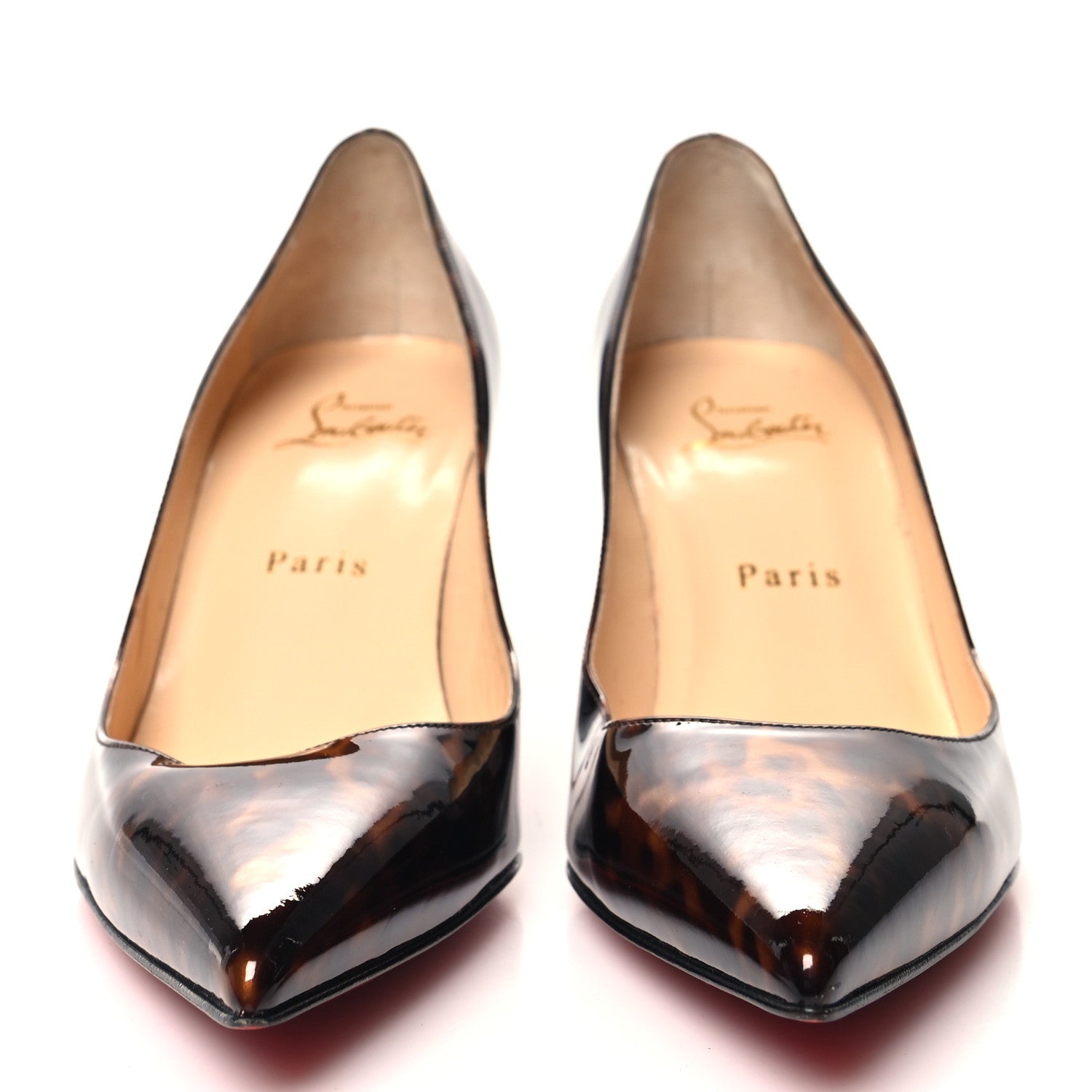 Christian Louboutin Patent Tartaruga Decollete 554 70 Pumps 37 Testa Di Moro 2 of 7