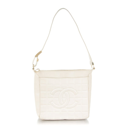 Chanel Lambskin Chocolate Bar Quilted Small Shoulder Bag White 1 of 10