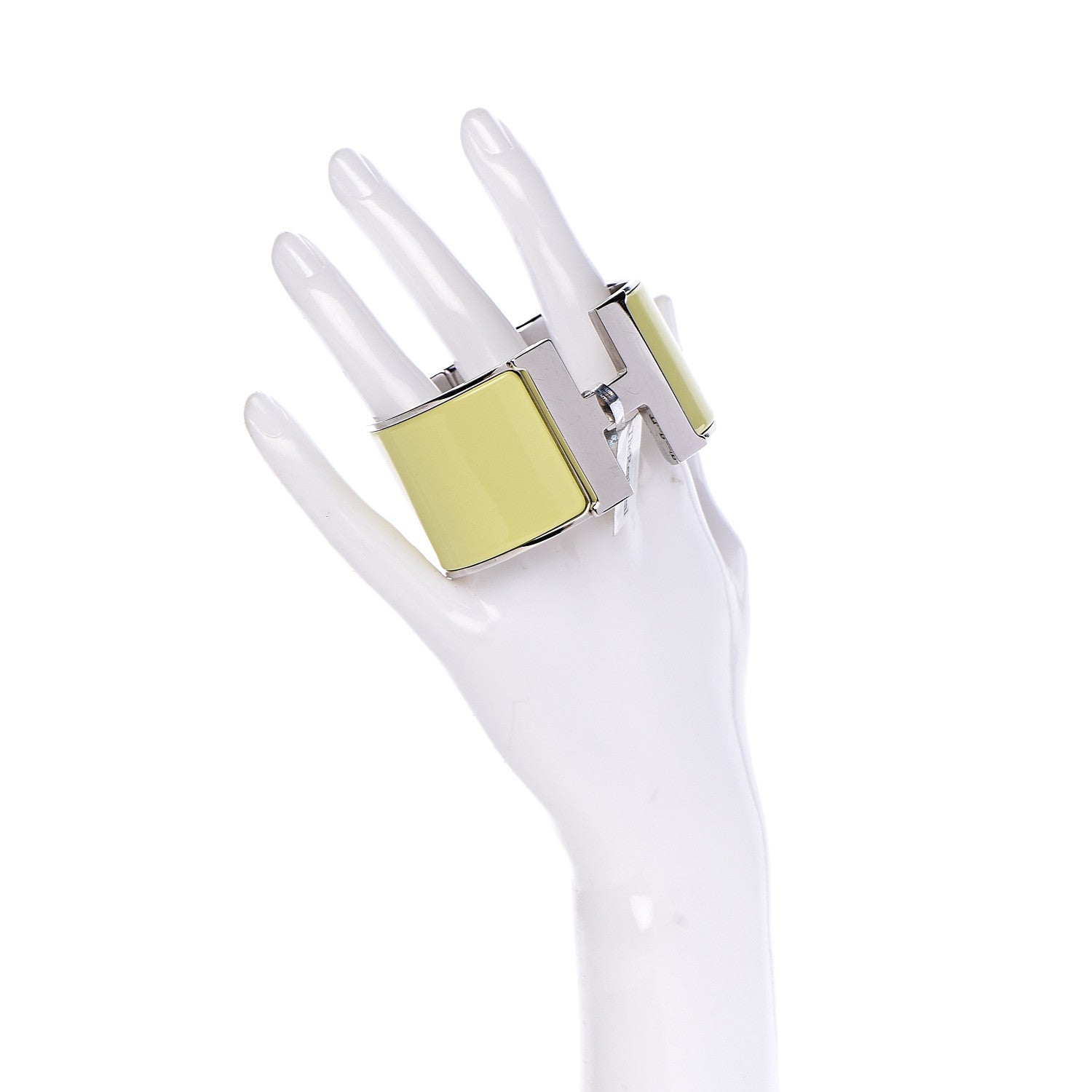 Hermes Enamel Extra Wide Clic Clac H Bracelet GM Soufre 2 of 5