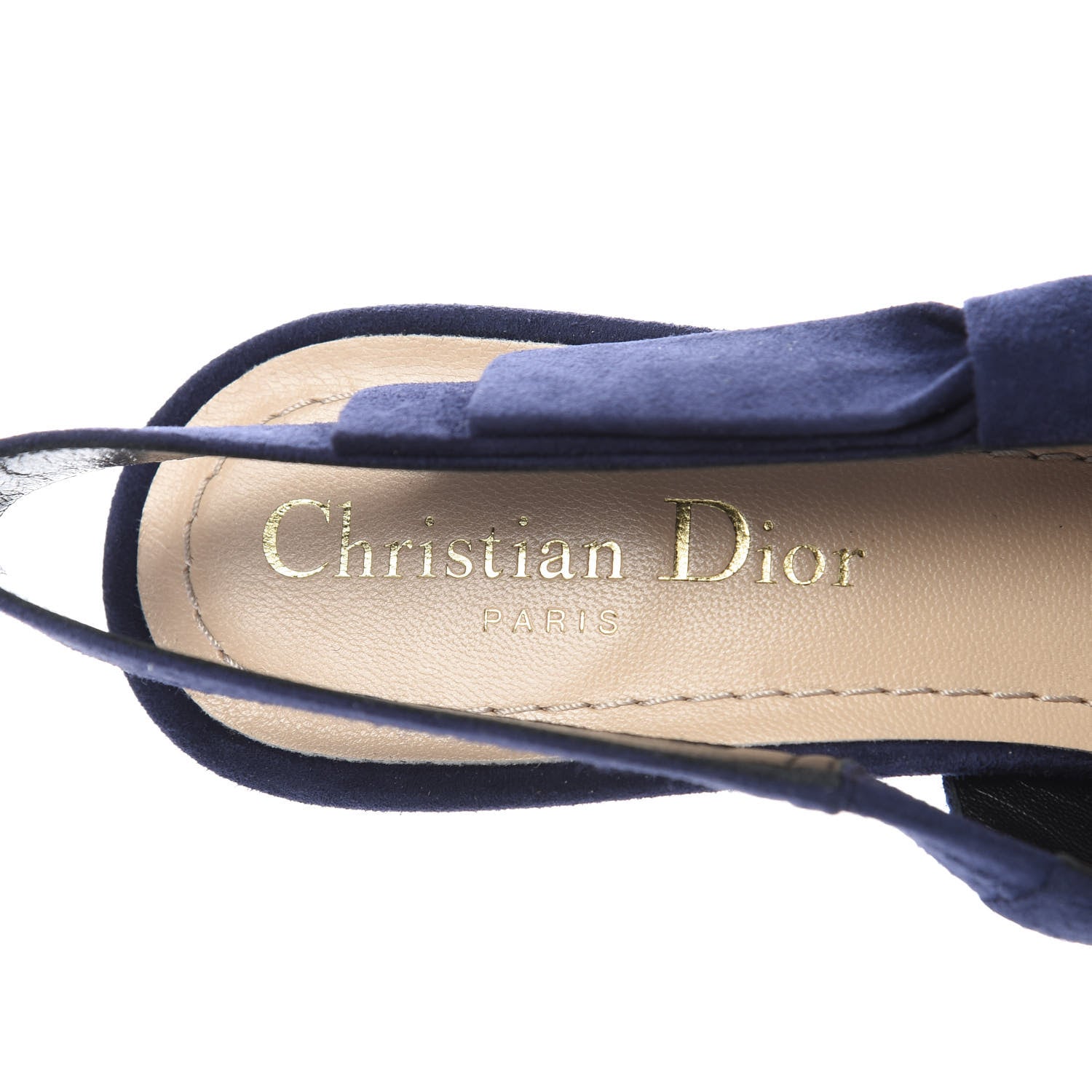 Christian Dior Suede Sweet D Sling-Back Ballet Pumps 37 Indigo 7 of 10