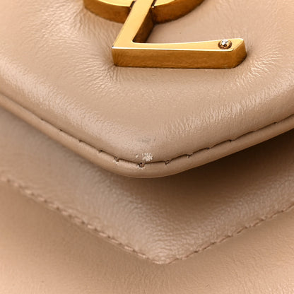 Saint Laurent Calfskin Y Quilted Monogram Small Loulou Chain Satchel Dark Beige 13 of 16