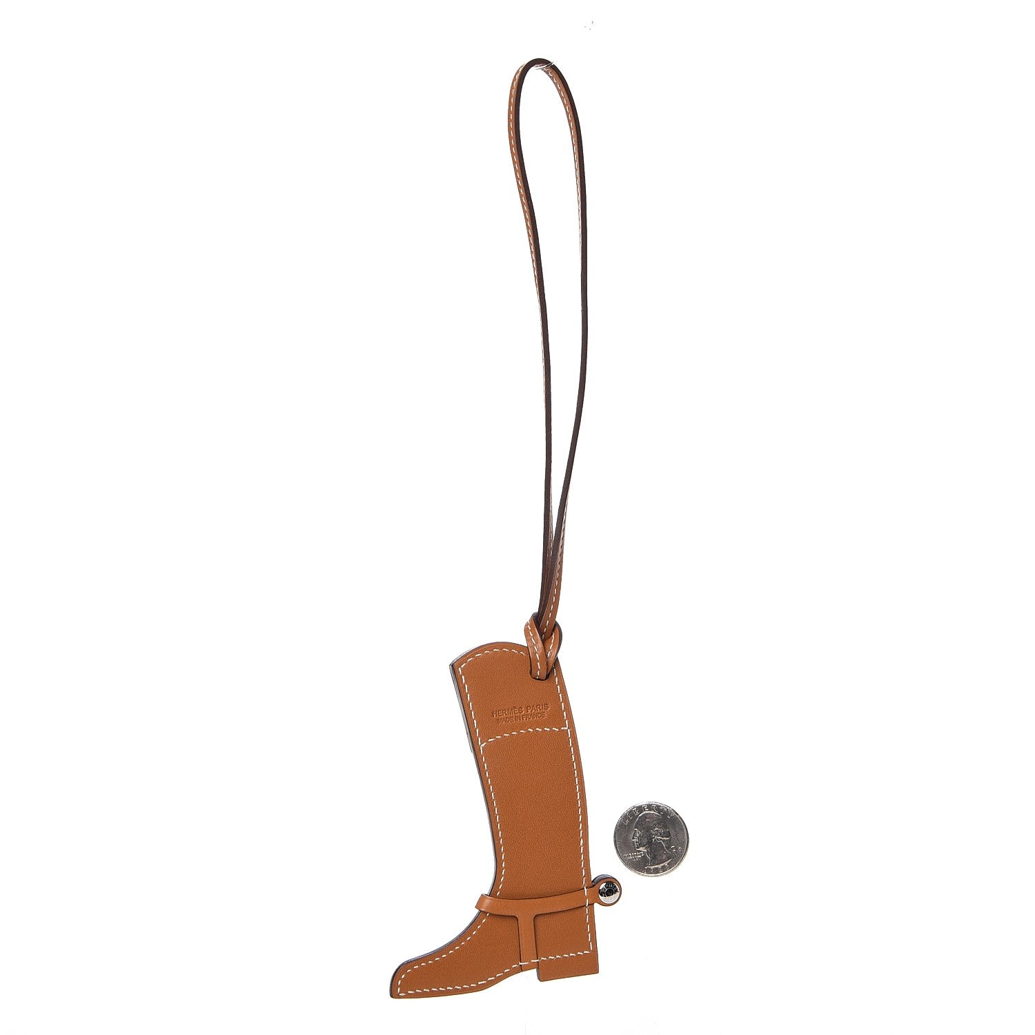 Hermes Butler Swift Paddock Botte Boot Bag Charm Natural Bleu Saint Cyr 2 of 4