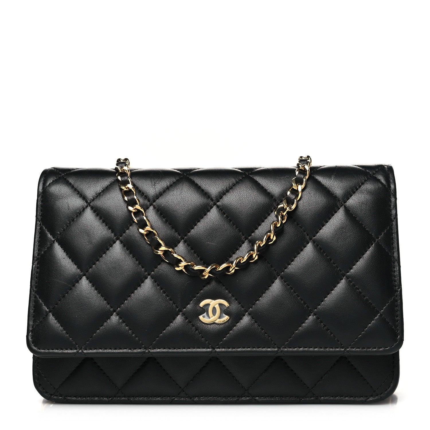 Chanel Lambskin Quilted Wallet On Chain WOC Black 1 of 11