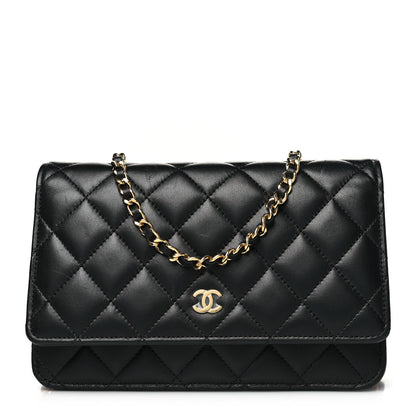 Chanel Lambskin Quilted Wallet On Chain WOC Black 1 of 11
