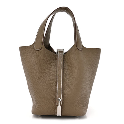 Hermes Taurillon Clemence Picotin Lock 18 PM Etoupe 1 of 10