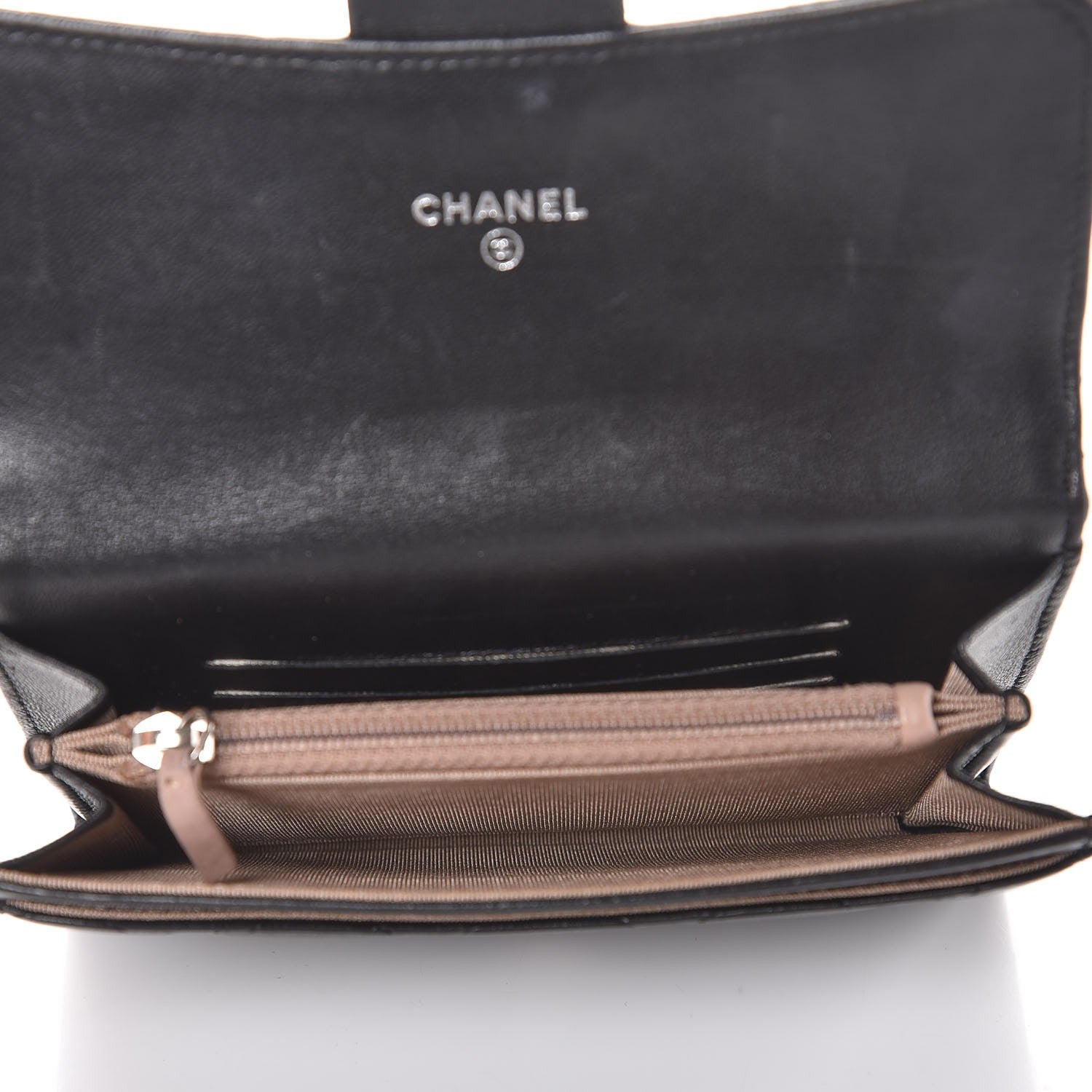 Chanel Lambskin Quilted Small Flap Wallet Black 5 of 11