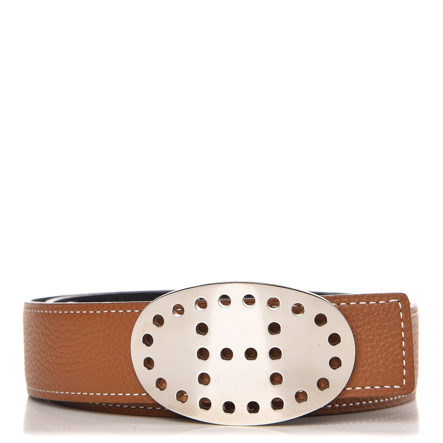 Hermes Box Togo 32mm Reversible Mirage Belt 85 Black Gold 1 of 7