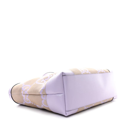 Gucci Monogram Jumbo GG Textured Dollar Calfskin Medium Ophidia Shopping Tote Beige Lapis 4 of 9