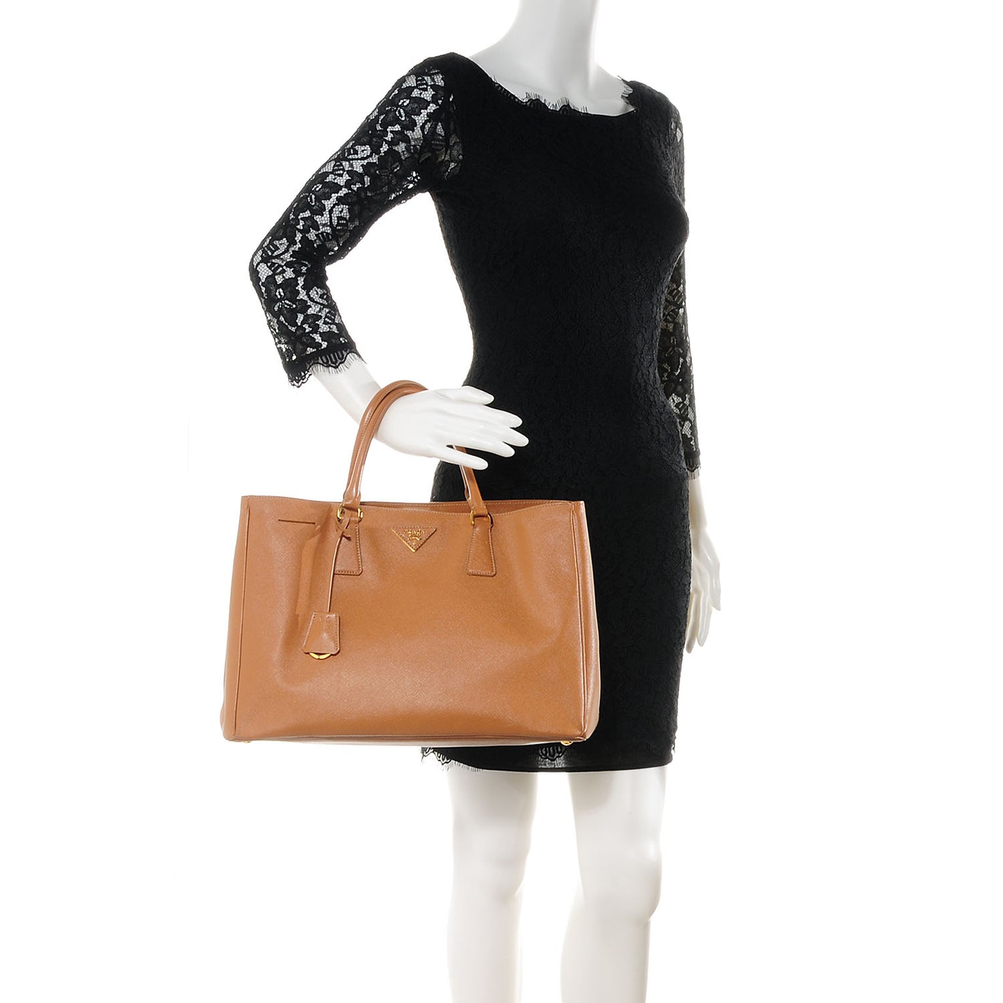 Saffiano Lux Large Tote Caramel
