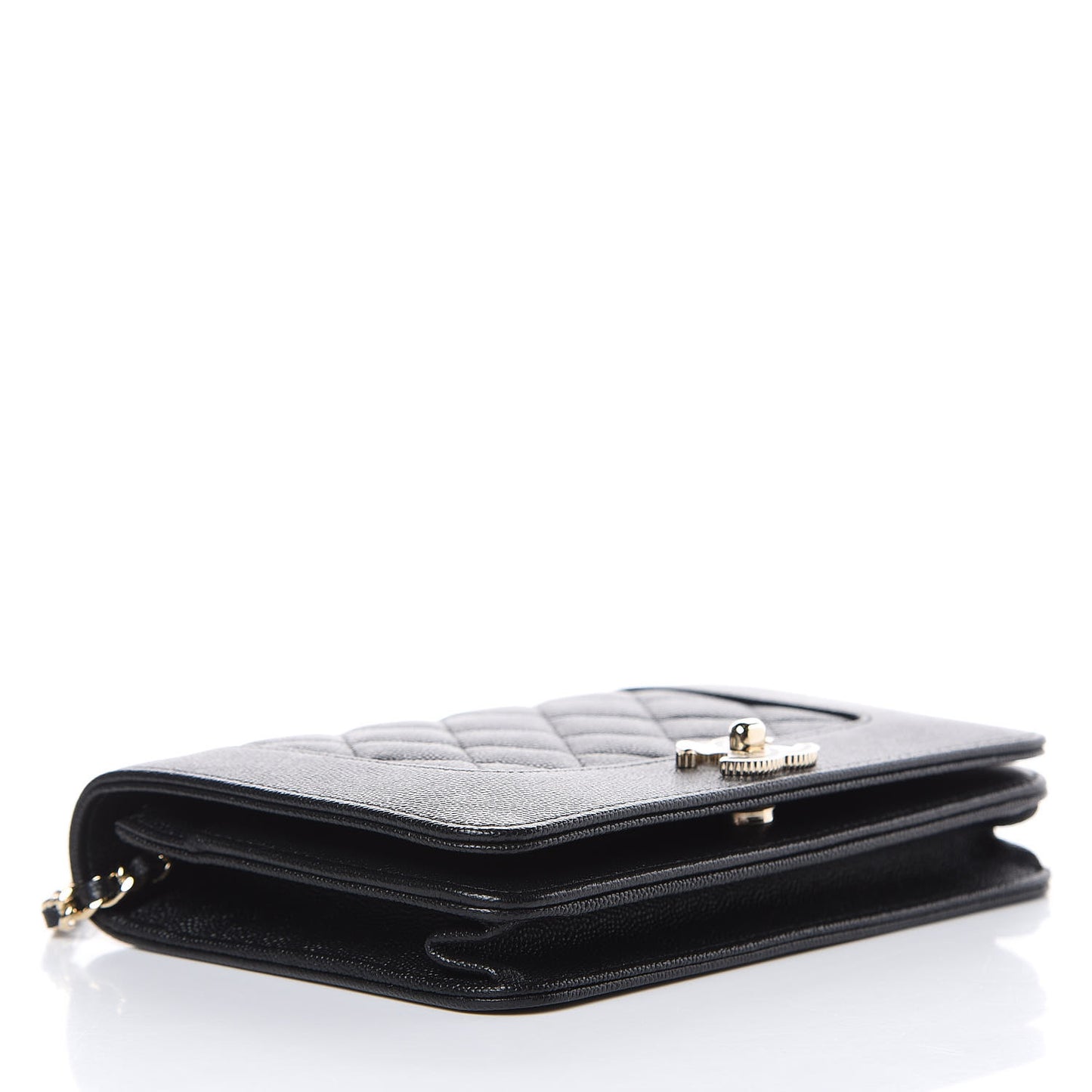 Caviar Quilted Vintage Mademoiselle Wallet On Chain WOC Black