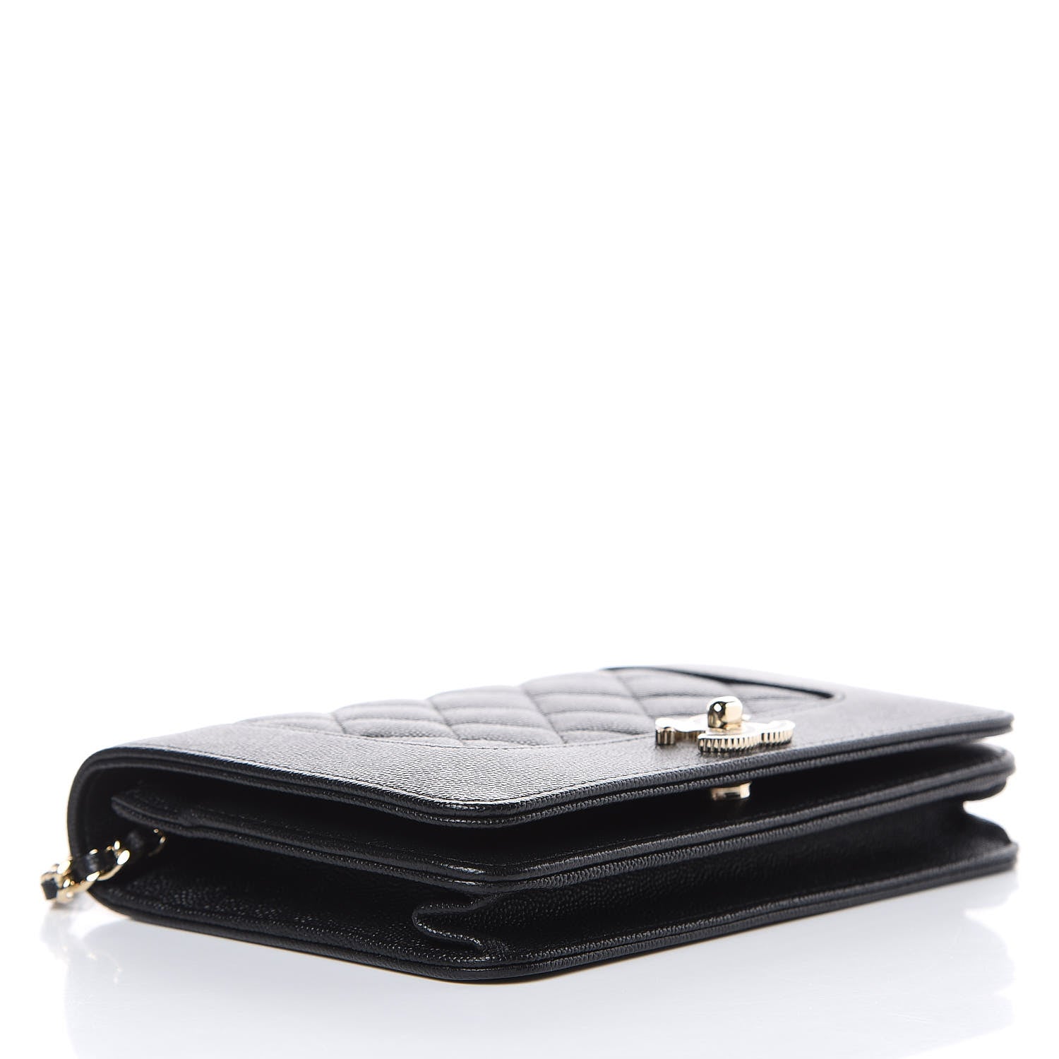 Chanel Caviar Quilted Vintage Mademoiselle Wallet On Chain WOC Black 4 of 11