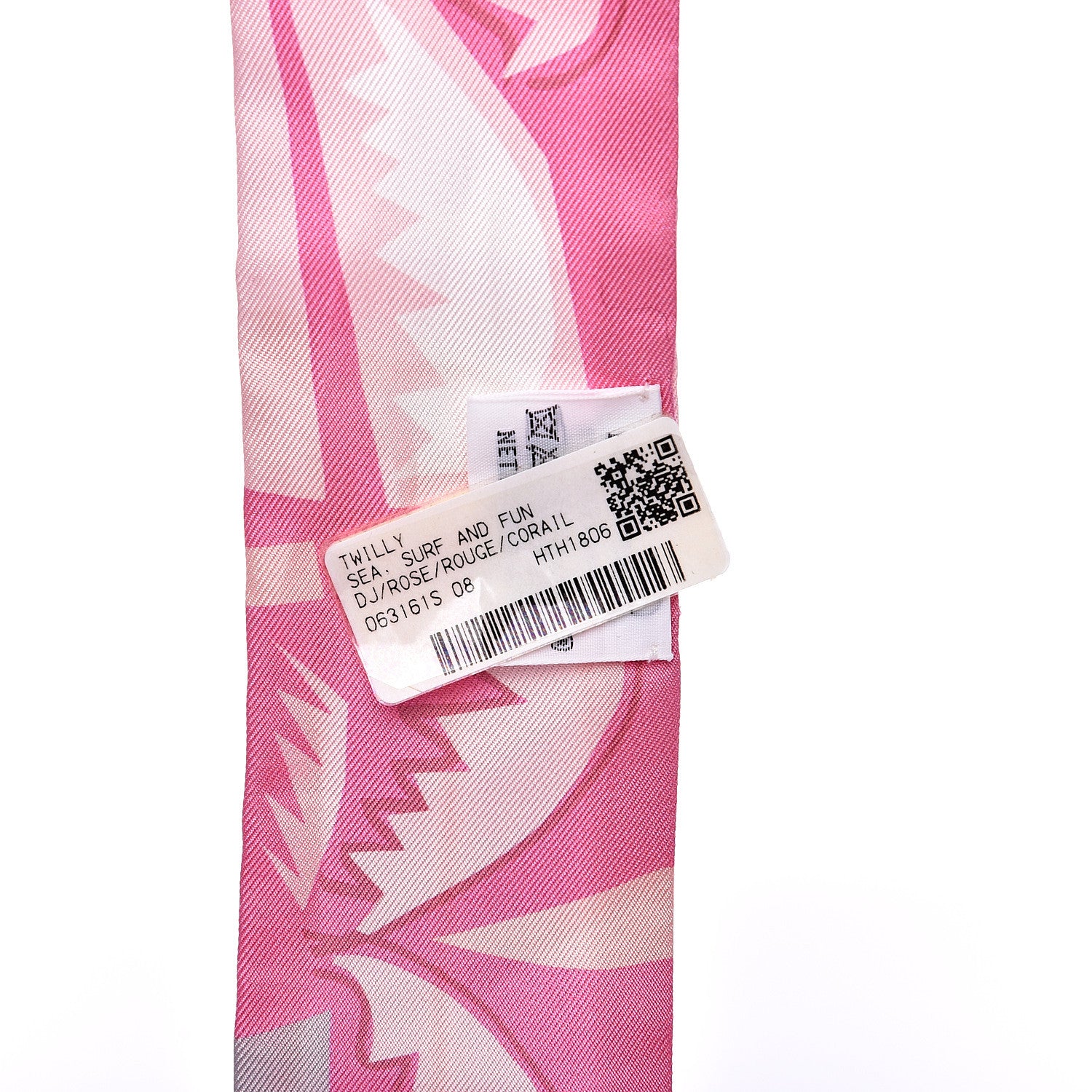 Hermes Silk Sea Surf and Fun Twilly Rose Rouge Corail 3 of 4