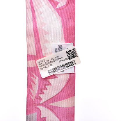 Hermes Silk Sea Surf and Fun Twilly Rose Rouge Corail 3 of 4