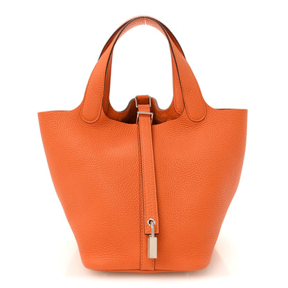 Hermes Taurillon Clemence Picotin Lock 18 PM Orange 1 of 10