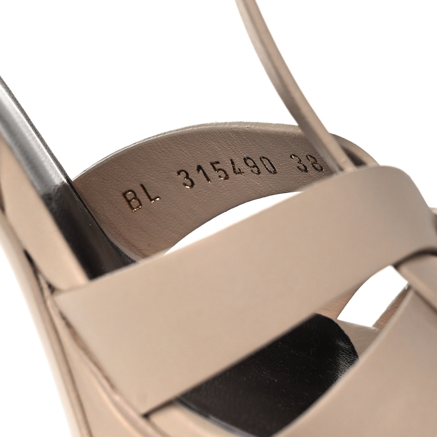 Calfskin Tribute 75 Platform Sandals 38 Nude Powder