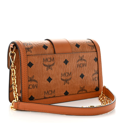 MCM Visetos Monogram Mini Tracy Crossbody Bag Cognac 3 of 9