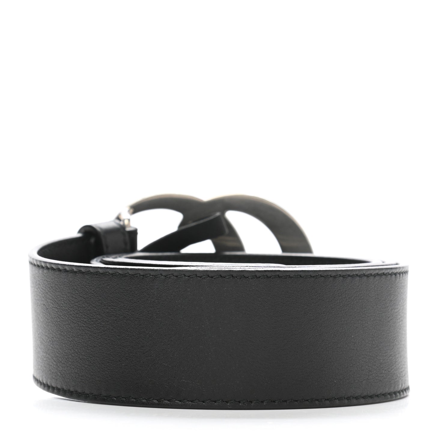 Moon Calfskin Nickel Double G 40mm Belt 85 34 Black