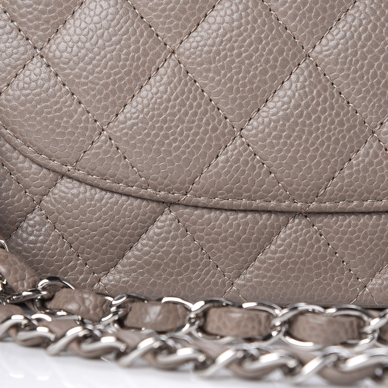 Chanel Caviar Quilted Medium Double Flap Taupe 14 of 15