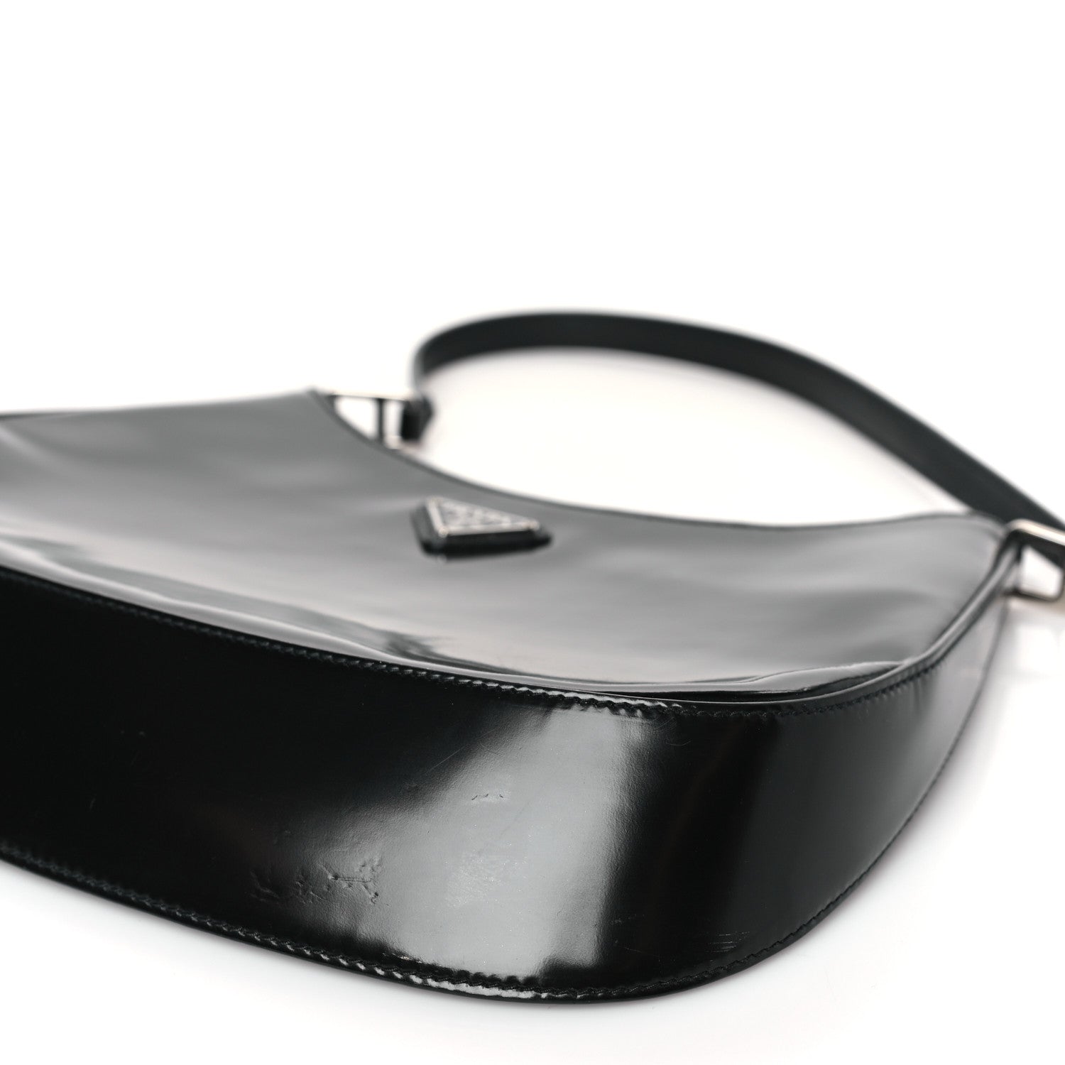 Prada Spazzolato Cleo Shoulder Bag Black 8 of 8