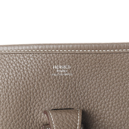 Hermes Taurillon Clemence Evelyne III GM Etoupe 5 of 9