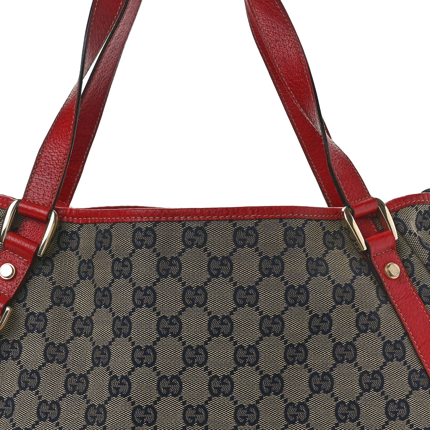 Monogram Medium Abbey Shoulder Bag Navy Red