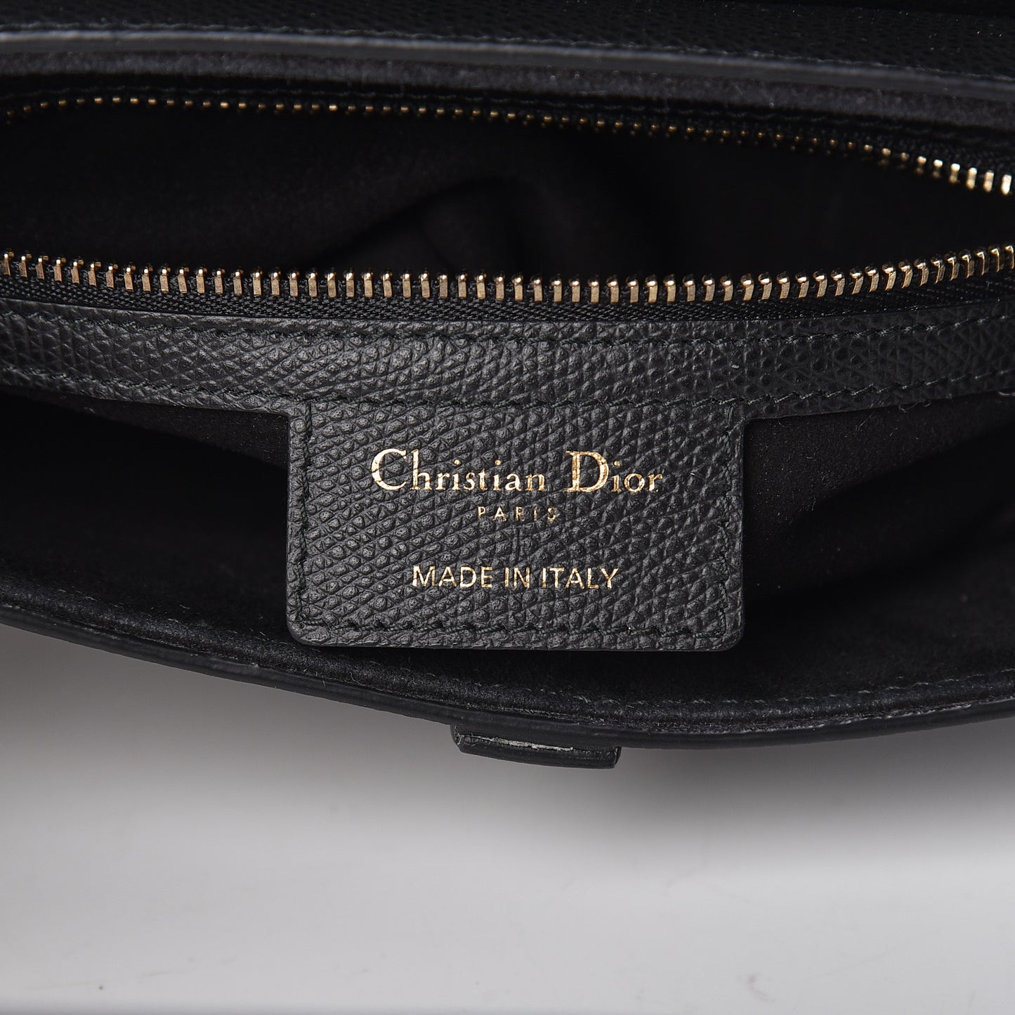 Grained Calfskin Saddle Bag Black