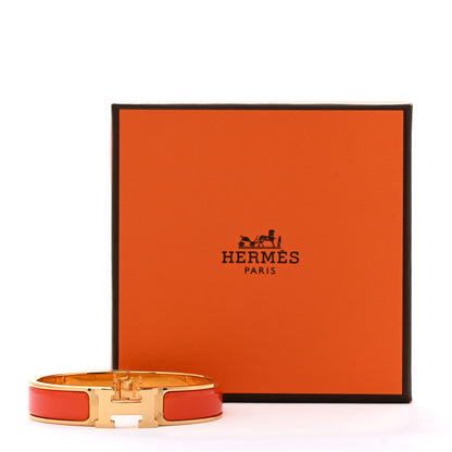 Hermes Enamel Narrow Clic Clac H Bracelet PM Orange 6 of 6