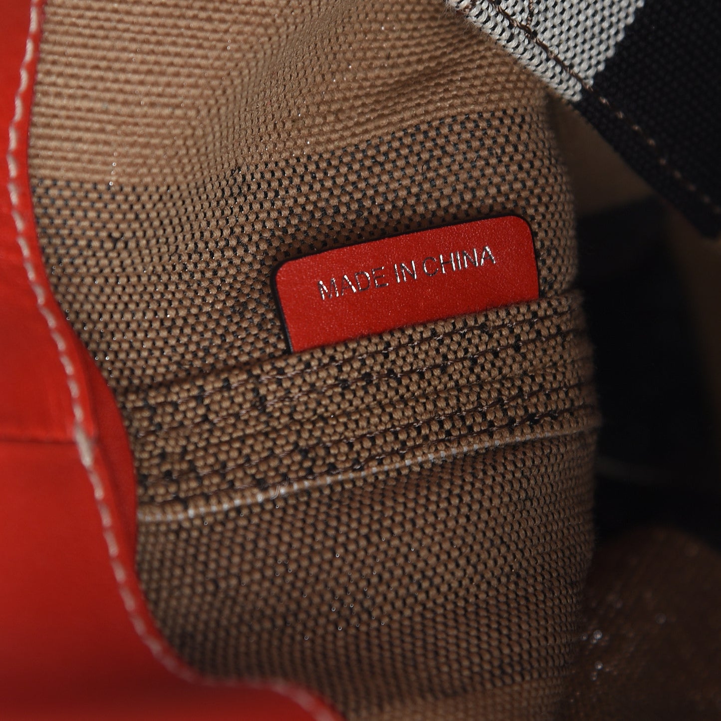 Canvas Mega Check Medium Ashby Hobo Cadmium Red