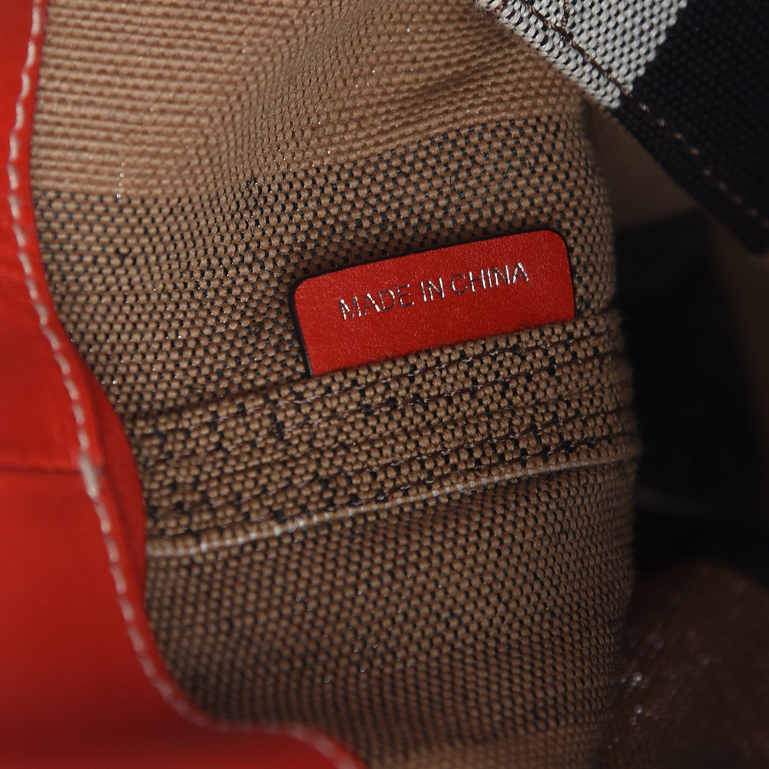 Burberry Canvas Mega Check Medium Ashby Hobo Cadmium Red 8 of 13
