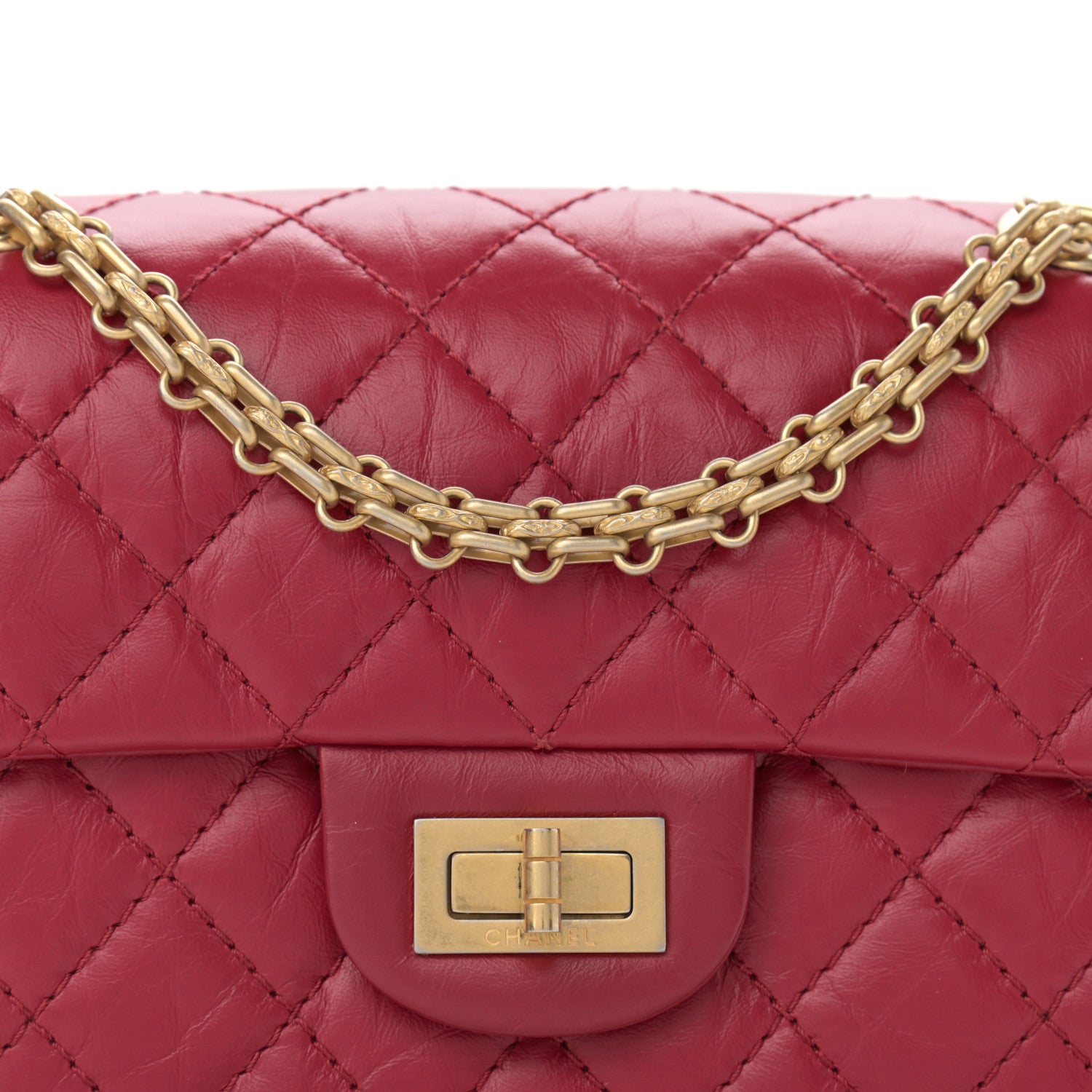 Chanel Aged Calfskin Quilted 2.55 Reissue Mini Flap Red 8 of 11