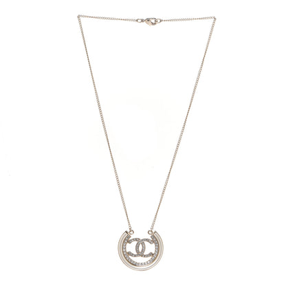Chanel Pearl Crystal CC Pendant Necklace Gold 3 of 6