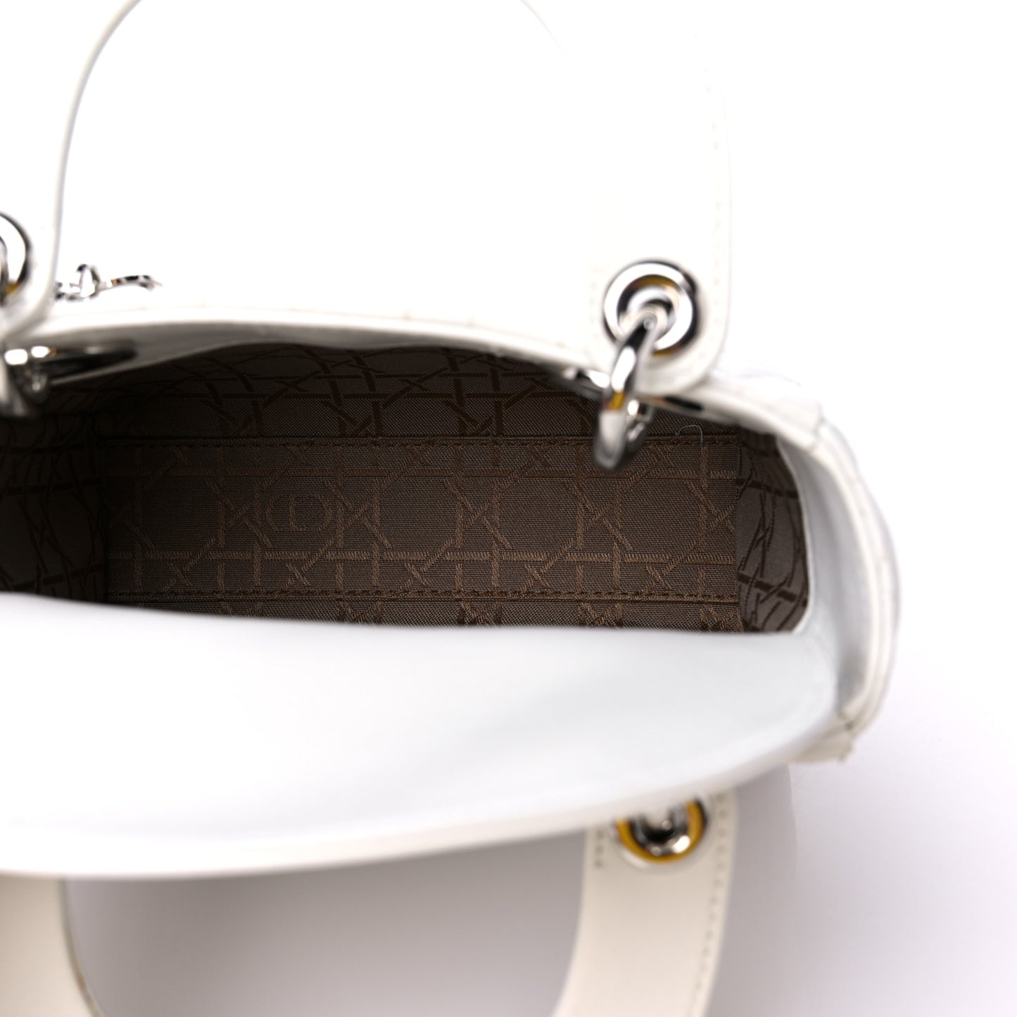 Lambskin Cannage Mini Lady Dior White
