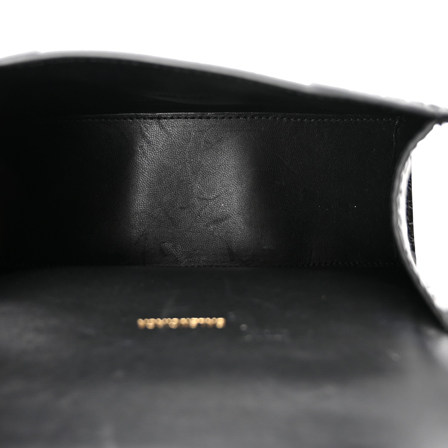 Balenciaga Shiny Calfskin Crocodile Embossed Hourglass Top Handle Bag XS Black 5 of 11