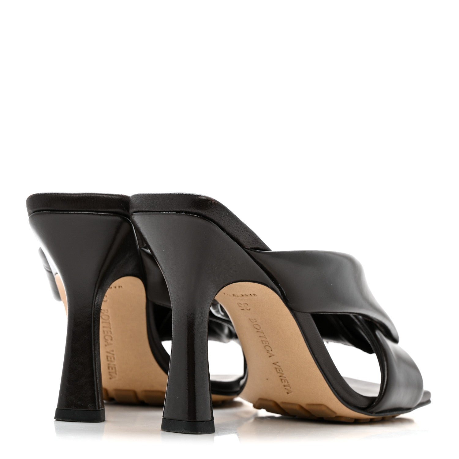 Bottega Veneta Shiny Calfskin Riva 90mm Mule Sandals 35 Fondant 5 of 12