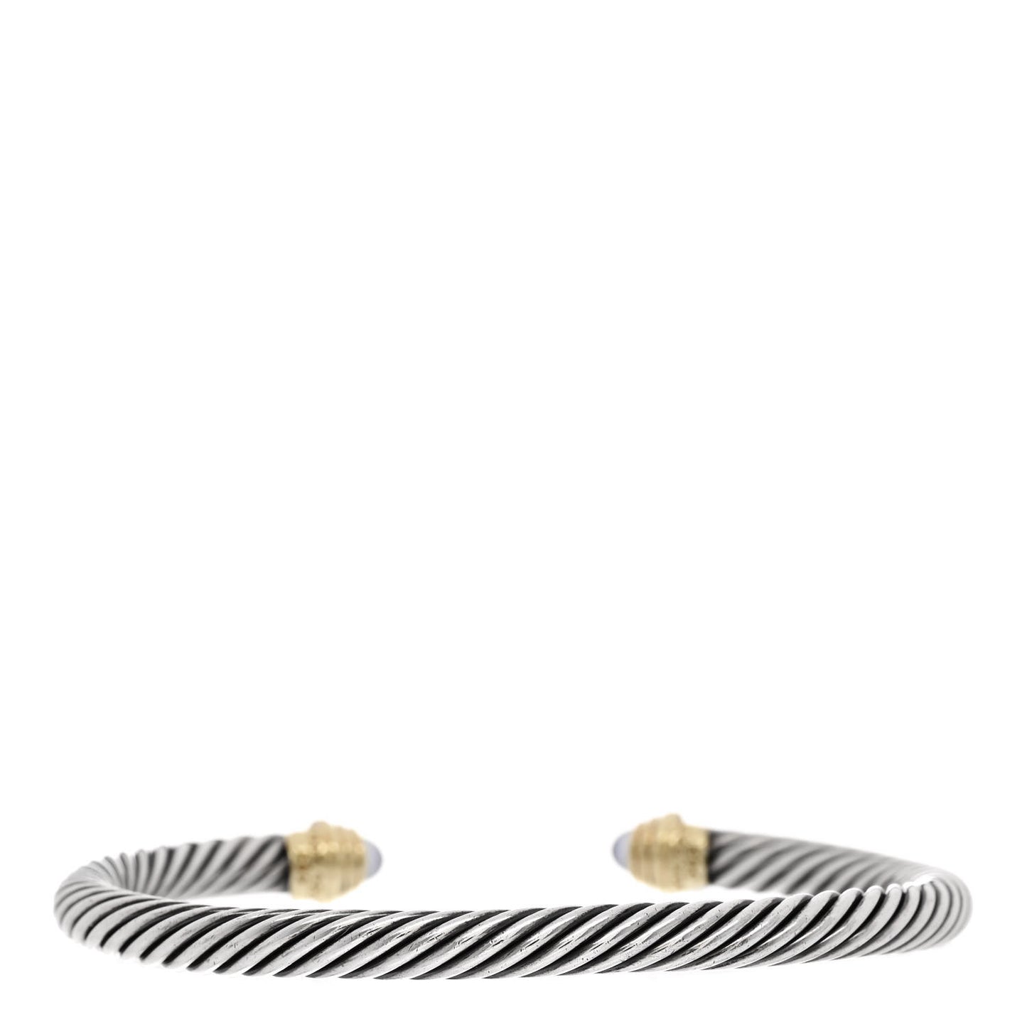 Sterling Silver 14K Yellow Gold Moonstone 5mm Cable Classics Petite Color Bracelet