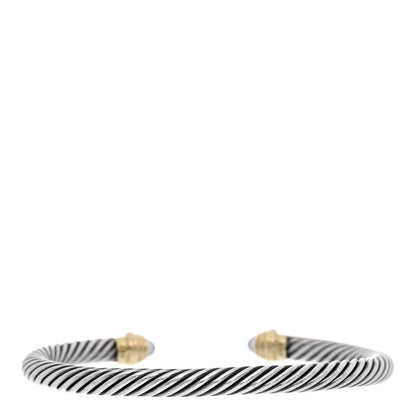David Yurman Sterling Silver 14K Yellow Gold Moonstone 5mm Cable Classics Petite Color Bracelet 2 of 3