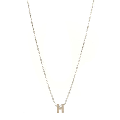 Hermes Palladium Mini Pop H Pendant Necklace Marron Glace 2 of 5