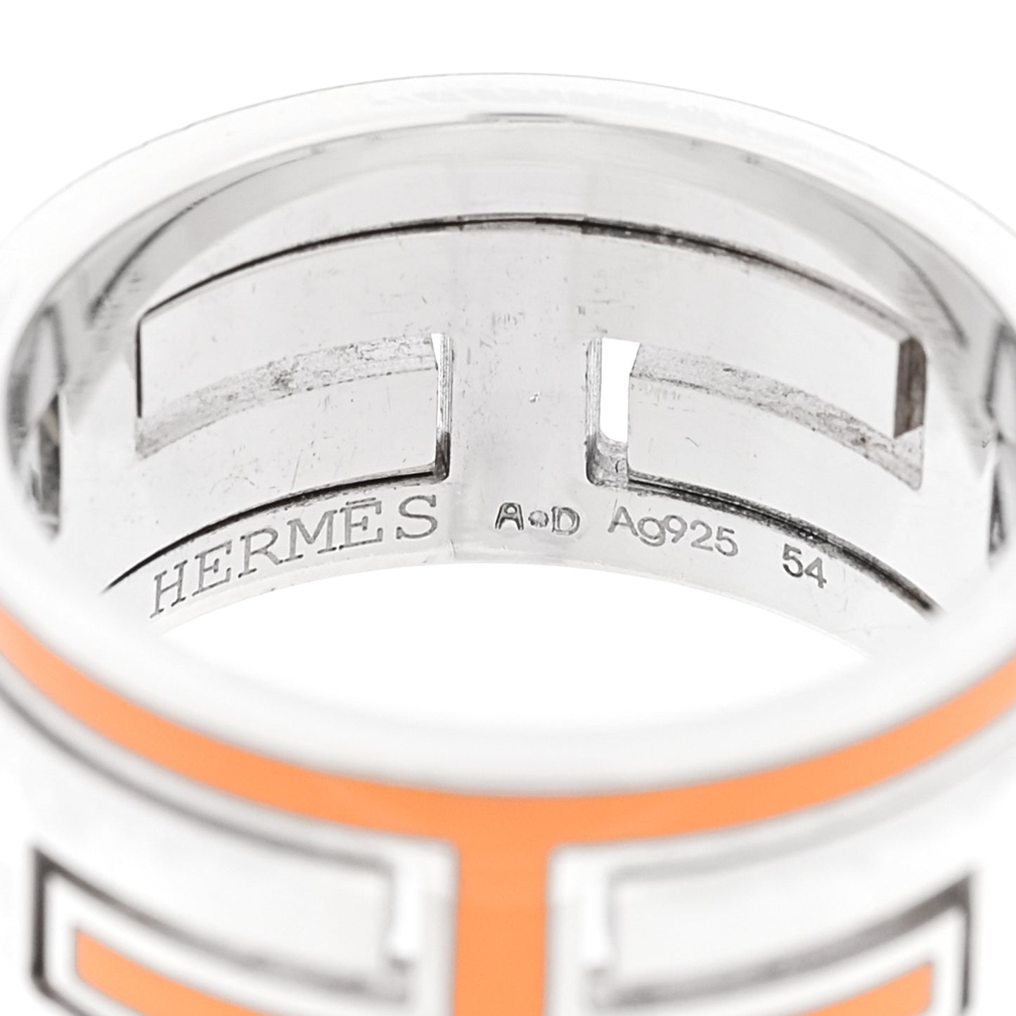 Sterling Silver Enamel Arcane Move H Ring 54 7 Orange