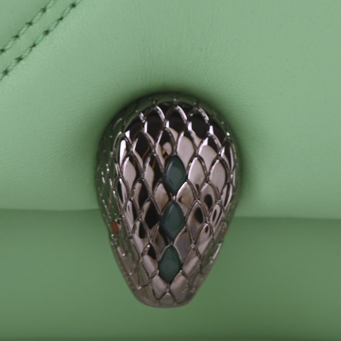Calfskin Matelasse Mini Serpenti Cabochon Crossbody Bag Peridot Green